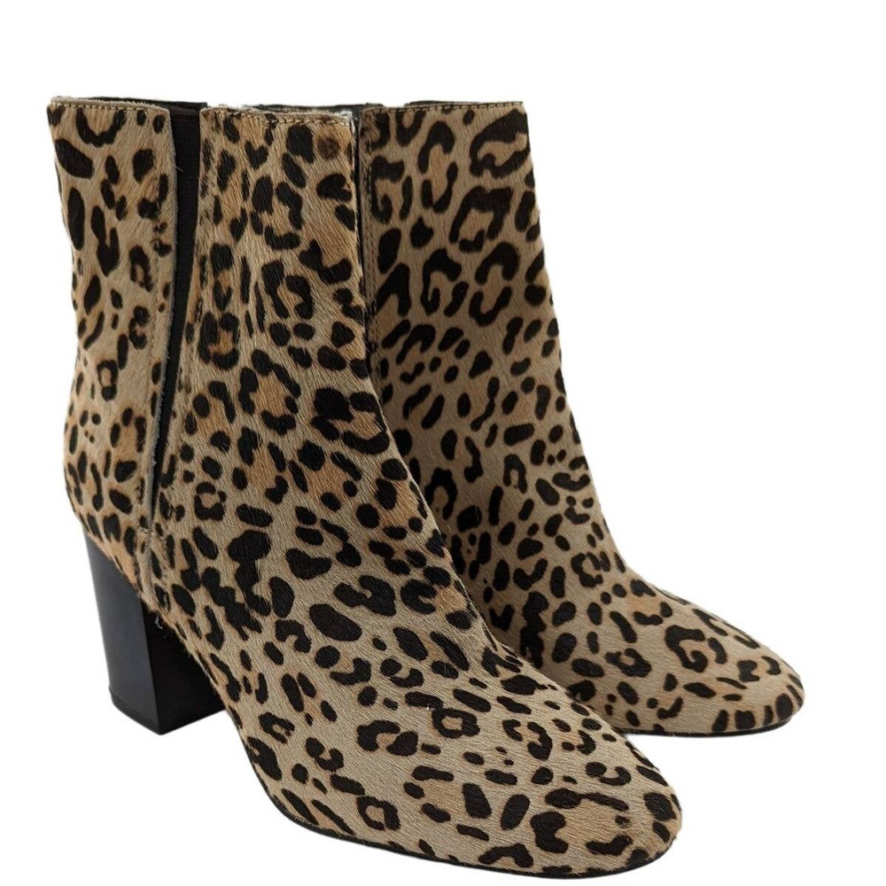 Halogen Boot Leopard Print Block Heel Bootie 6m N… - image 2